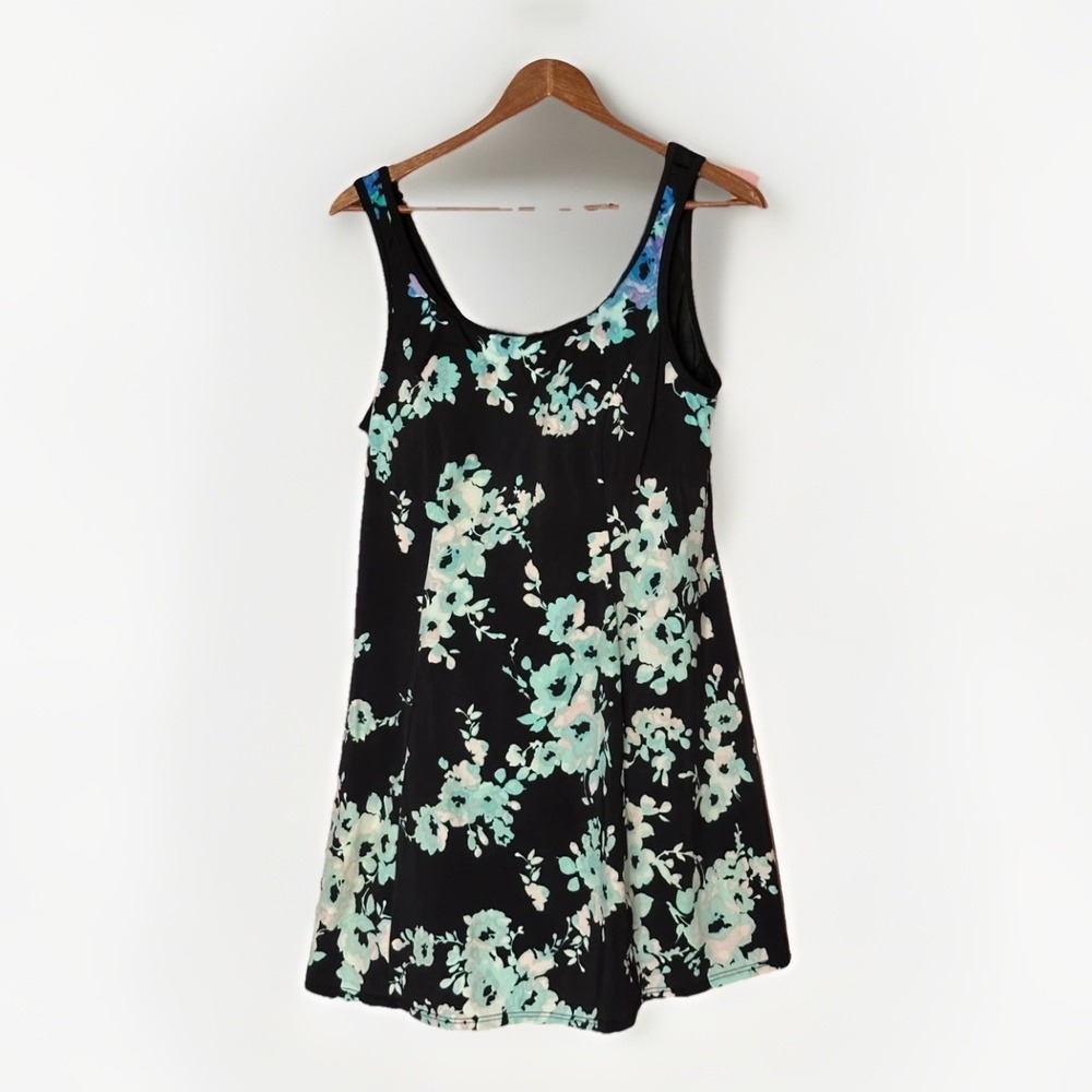 Swimsuits For All Floral One Piece Swimdress Swimsuit Black Blue Women 18